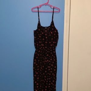 Black and Rose Design Jumpsuit